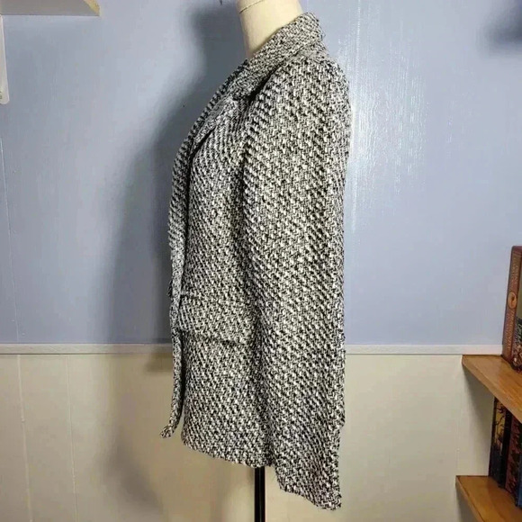 Unbranded Black White Classic Gold Button Up Blazer with Shoulder Pads - Picture 9 of 10